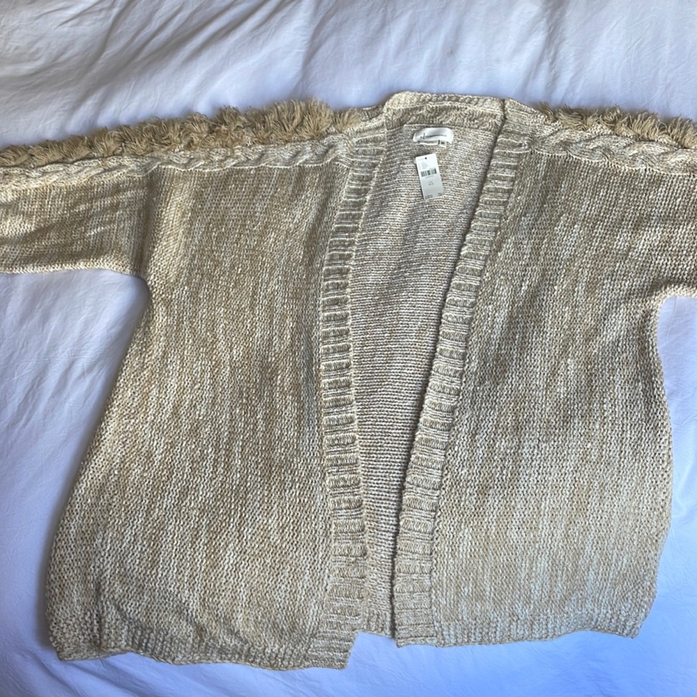 Oatmeal knit cardigan by anthropologie o/s